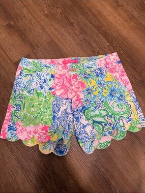 Lilly Pulitzer Multicolor Floral Buttercup Scallop Hem Shorts